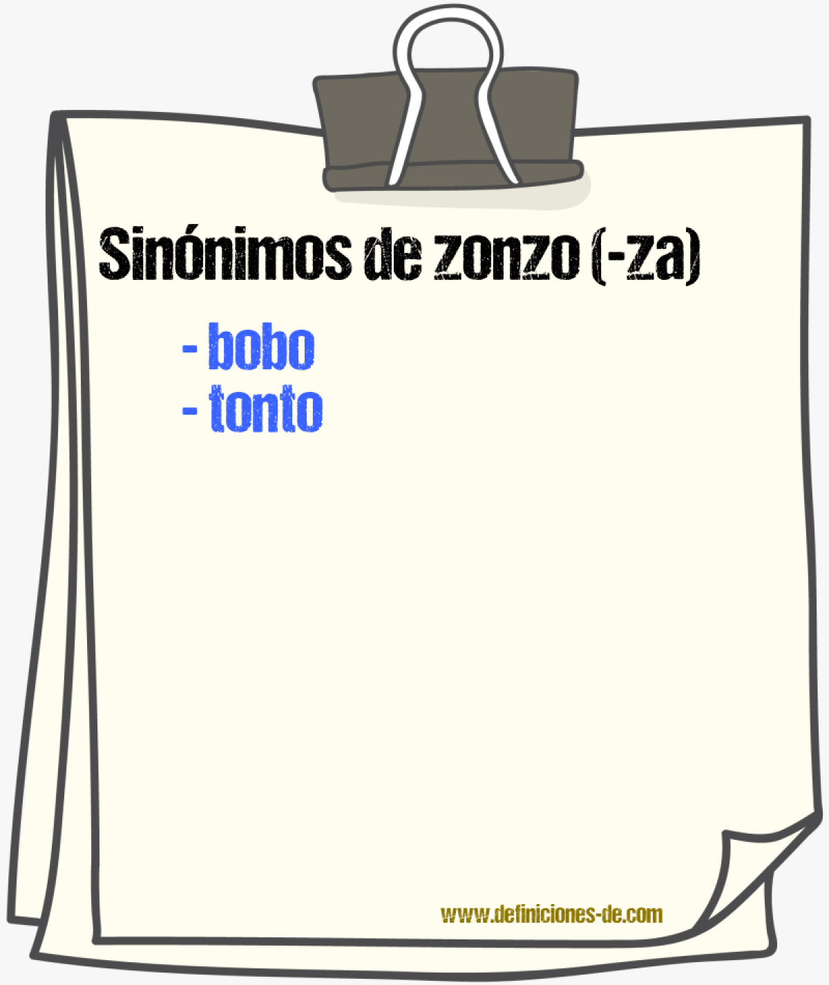 Sinnimos de zonzo