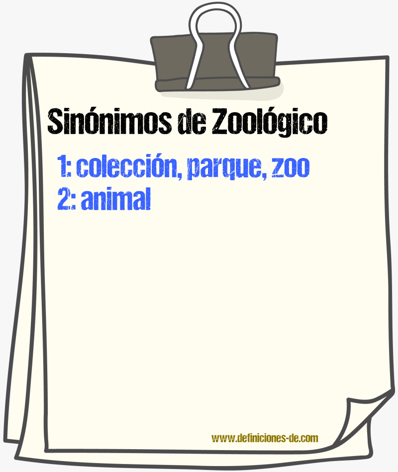 Sinnimos de zoolgico