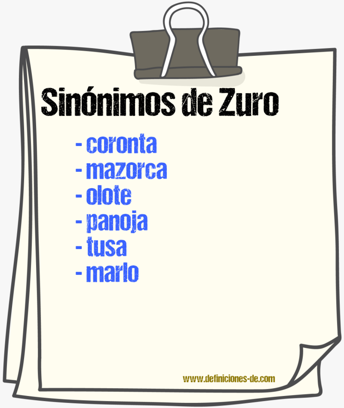 Sinnimos de zuro