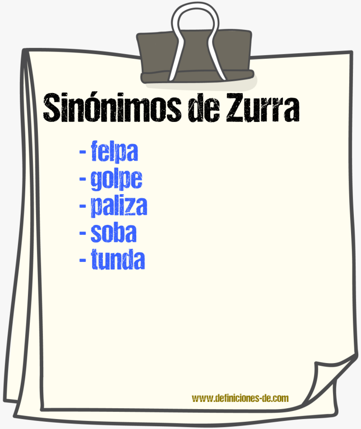 Sinnimos de zurra